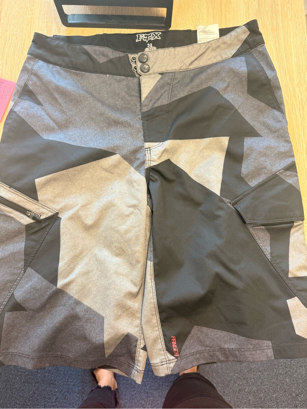Fox Black and Gray Geo-Print Mini Skirt